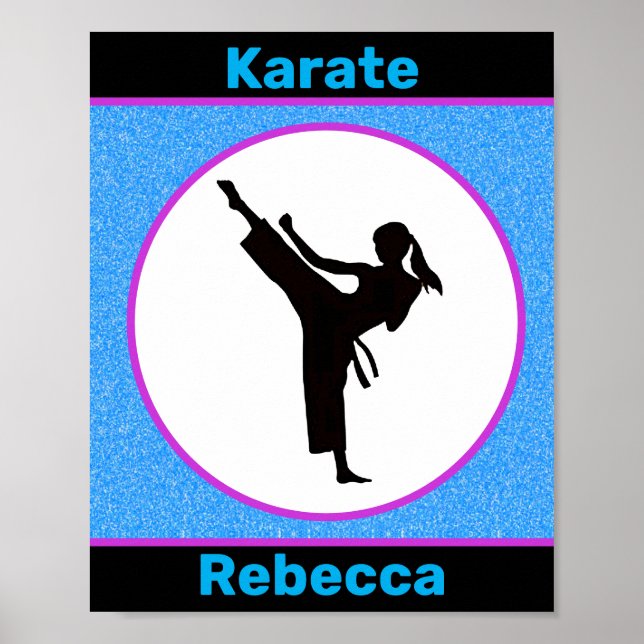 Karate Mädchen funkeln Poster (Vorne)