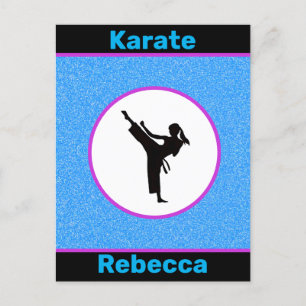 Karate Mädchen funkeln Postkarte