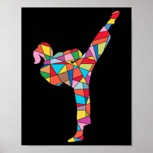 Karate-Mädchen Kampfsport Kinder Frauen Taekwondo Poster