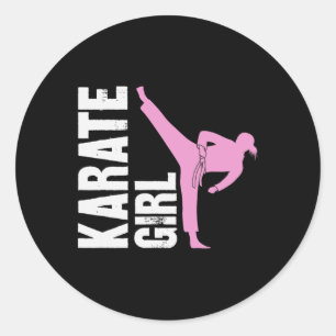 Karate-Mädchen Kampfsport Mädchen Selbstverteidigu Runder Aufkleber