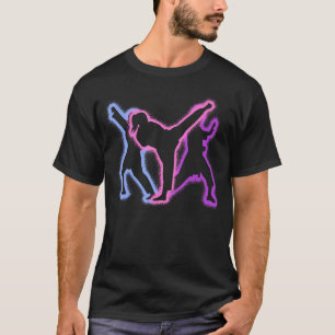 Karate-Mädchen Kampfsport-Silhouetten Frauen Mädch T-Shirt