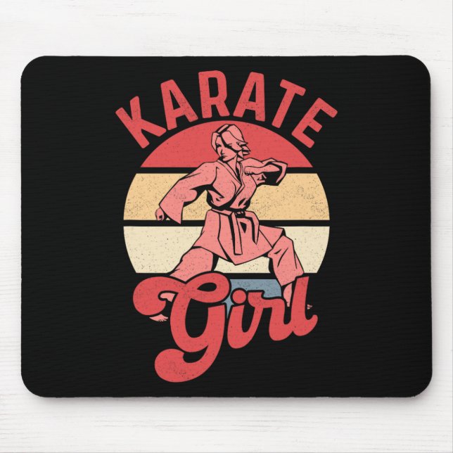 Karate-Mädchen Karateka Selbstverteidigung Kämpfer Mousepad (Vorne)