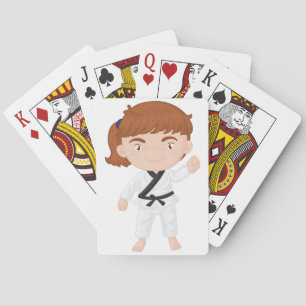 Karate-Mädchen Kids Kampfsport Charakter Spielkarten