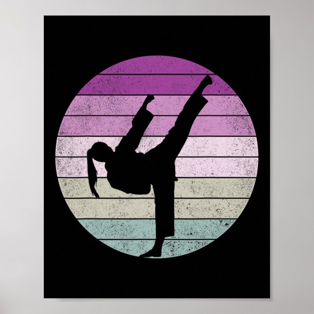 Karate-Mädchen mit Kampfsport  Poster (Vorne)