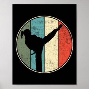 Karate Mädchen Retro Vintage Poster