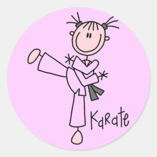 Karate-Mädchen-T-Shirts und Geschenke Runder Aufkleber