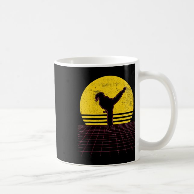Karate Mädchen Vintage  Kaffeetasse (Rechts)