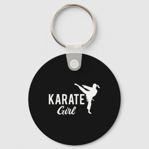 Karate-Mädchen Zopf Kämpferin Weiß Martial Arts Ta Schlüsselanhänger
