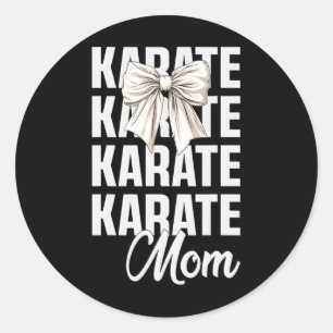 Karate Mama Coquette Bow Niedlicher Martial Arte e Runder Aufkleber