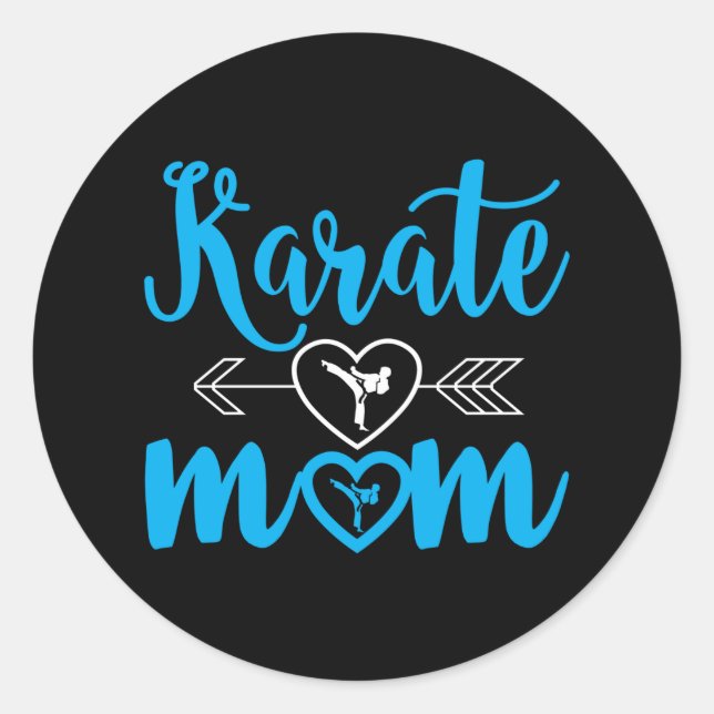 Karate Mama Funny Proud Karate Mama Runder Aufkleber (Vorderseite)
