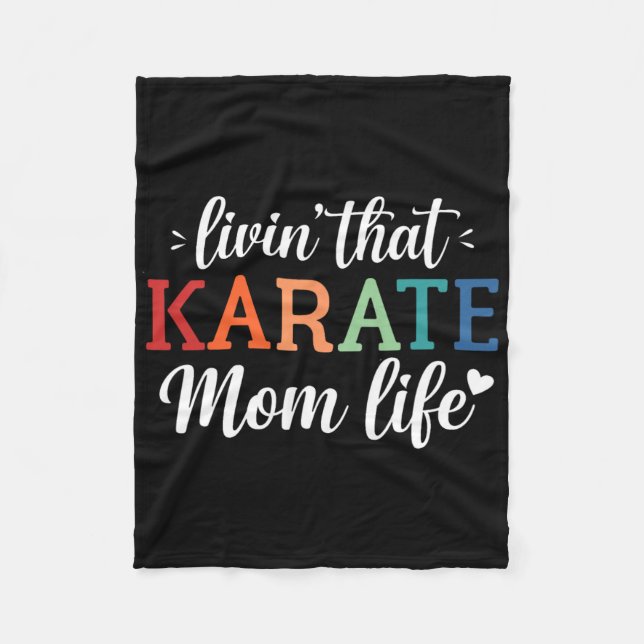 Karate Mama Life Retro - Fleecedecke (Vorderseite)