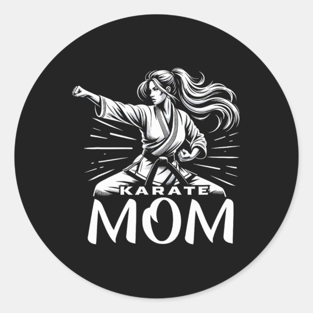 Karate Mama Martial Arts Mother Family Bonding Runder Aufkleber (Vorderseite)