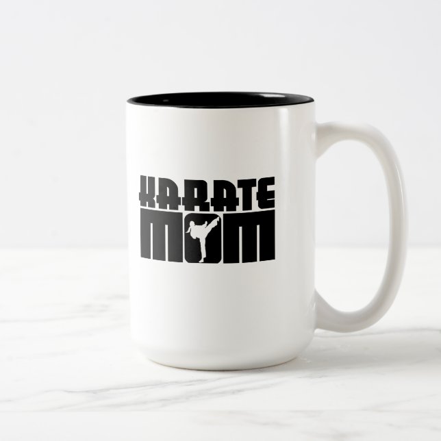 Karate Mama Zweifarbige Tasse (Rechts)