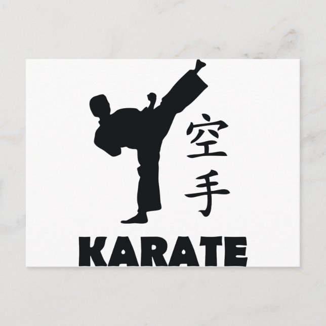 Karate-man-chinesische Symbole Postkarte (Vorderseite)