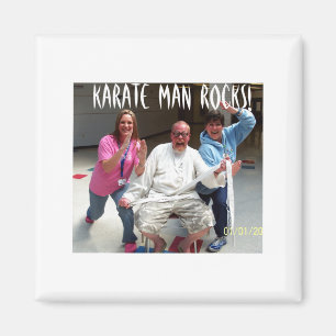 Karate Mann Rocks T Shirt Magnet