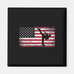 Karate Martial Arts 4. Juli American Flag USA Magnet