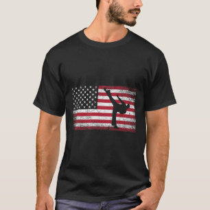 Karate Martial Arts 4. Juli American Flag USA T-Shirt