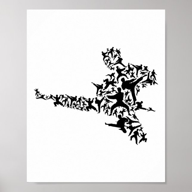 Karate Martial Arts Flying Kick Boxing Kickboxer T Poster (Vorne)