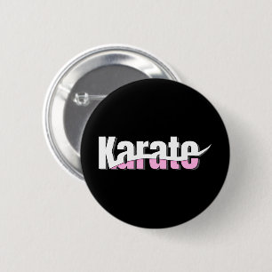 Karate Martial Arts Girly Pink Button