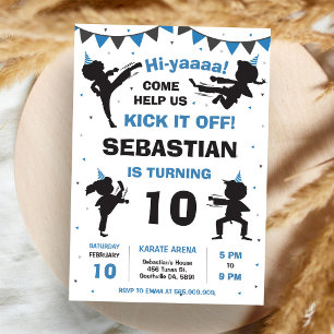 Karate Martial Arts Jungen Geburtstag Einladung