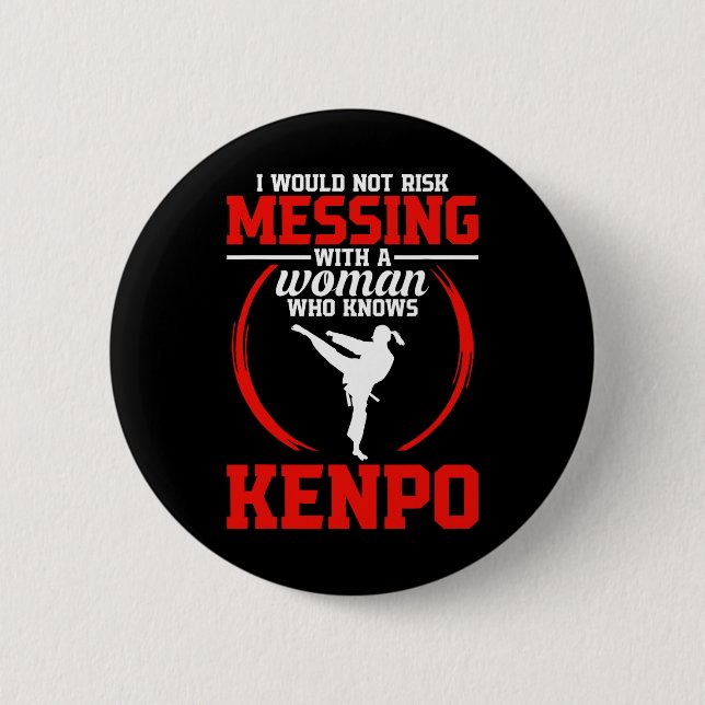 Karate Martial Arts nicht riskieren Kenpo School F Button (Vorderseite)