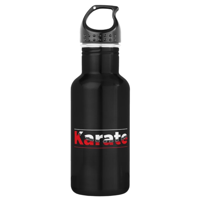 Karate Martial Arts Red Edelstahlflasche (Vorderseite)