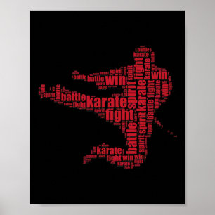 Karate Martial Arts Word Cloud T-Shirt Poster