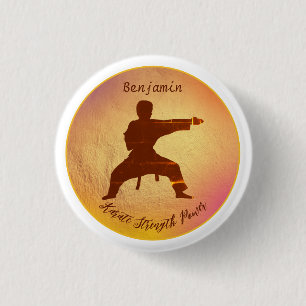 Karate Modern Martial Arts Name Personalisiert Button