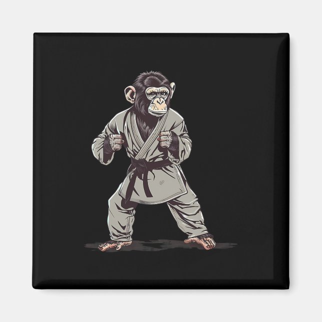 Karate Monkey Kickboxing Judo Jiu-jitsu Mixed Mart Magnet (Vorne)