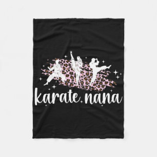 Karate Nana Leopard Karate Nana Grandma Fleecedecke