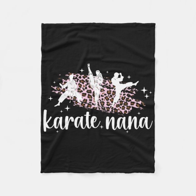 Karate Nana Leopard Karate Nana Grandma Fleecedecke (Vorderseite)