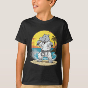 Karate Nilpferd Motiv Taekwondo Jiu-Jitsu MMA T-Shirt