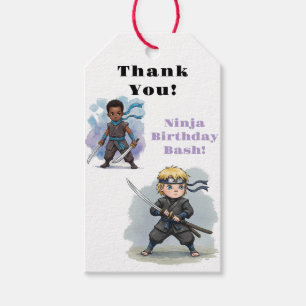 Karate Ninja Boy's Birthday Bash Danke Geschenkanhänger