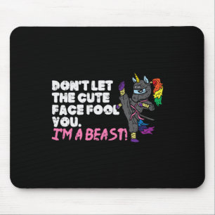 Karate Ninja Unicorn Niedliches Gefechtsgebäck Tae Mousepad