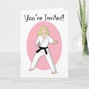Karate Princess Invitations Martial Arts Party Einladung
