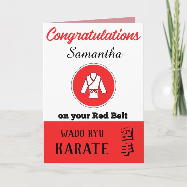 Karate Red Belt Promotion Carte Félicitations (Devant)