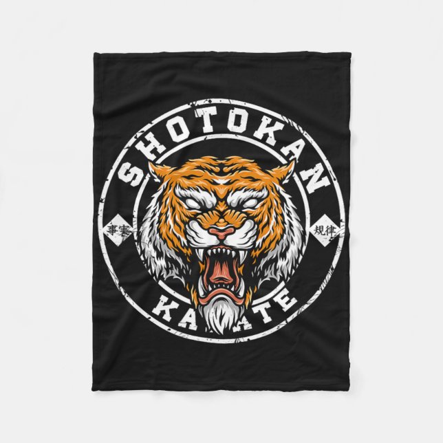 Karate Retro Shotokan Vintager Geschenkfan Karate Fleecedecke (Vorderseite)