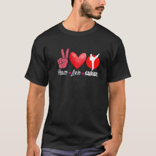 Karate-Schwarzgurtel-Gi-Uniform Frieden Liebe Kara T-Shirt