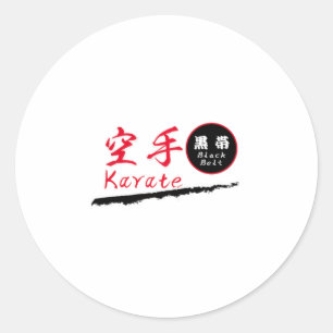 Karate-Schwarzgürtel T-Shirt  Runder Aufkleber