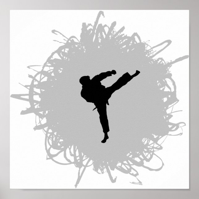 Karate Scribble Style Poster (Vorne)