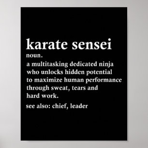 Karate Sensei Definition Funny Martial Arts Instru Poster