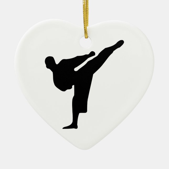 Karate-Silhouette Keramikornament (Vorne)