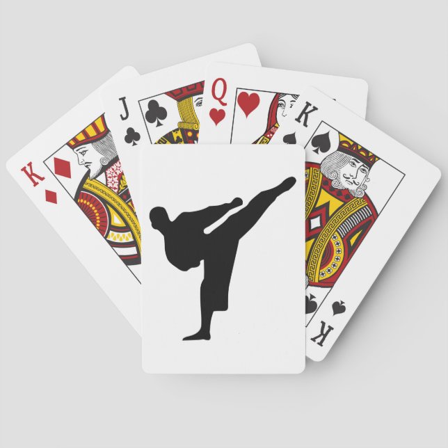 Karate Silhouette Spielkarten (Rückseite)