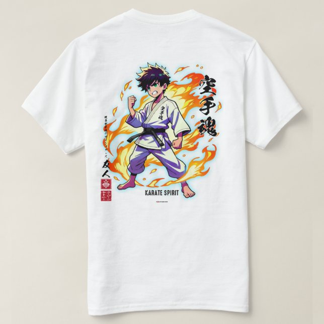 Karate Spirit Anime Warrior Light T-Shirt (Design Rückseite)