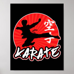 Karate Sprung Seitenkick Japanisch Poster