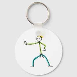 Karate Stickman Schlüsselanhänger