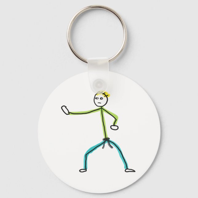 Karate Stickman Schlüsselanhänger (Vorderseite)