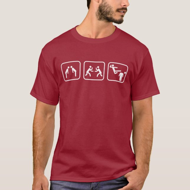 Karate-Strichmännchen T-Shirt (Vorderseite)