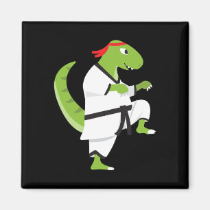 Karate T-Rex Cool Cute Dinosaur Kämpfer Halloween  Magnet