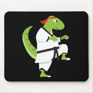 Karate T-Rex Cool Cute Dinosaur Kämpfer Halloween  Mousepad